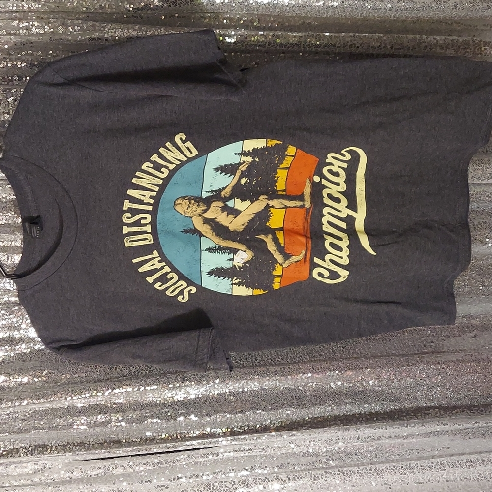 Bigfoot Social Distancing Champion Tshirt size Medium